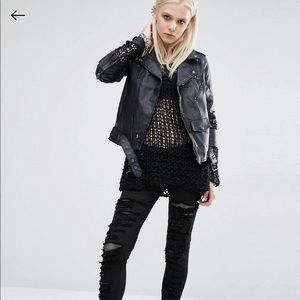 Faux Leather Biker Jacket